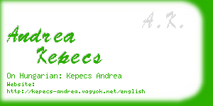 andrea kepecs business card